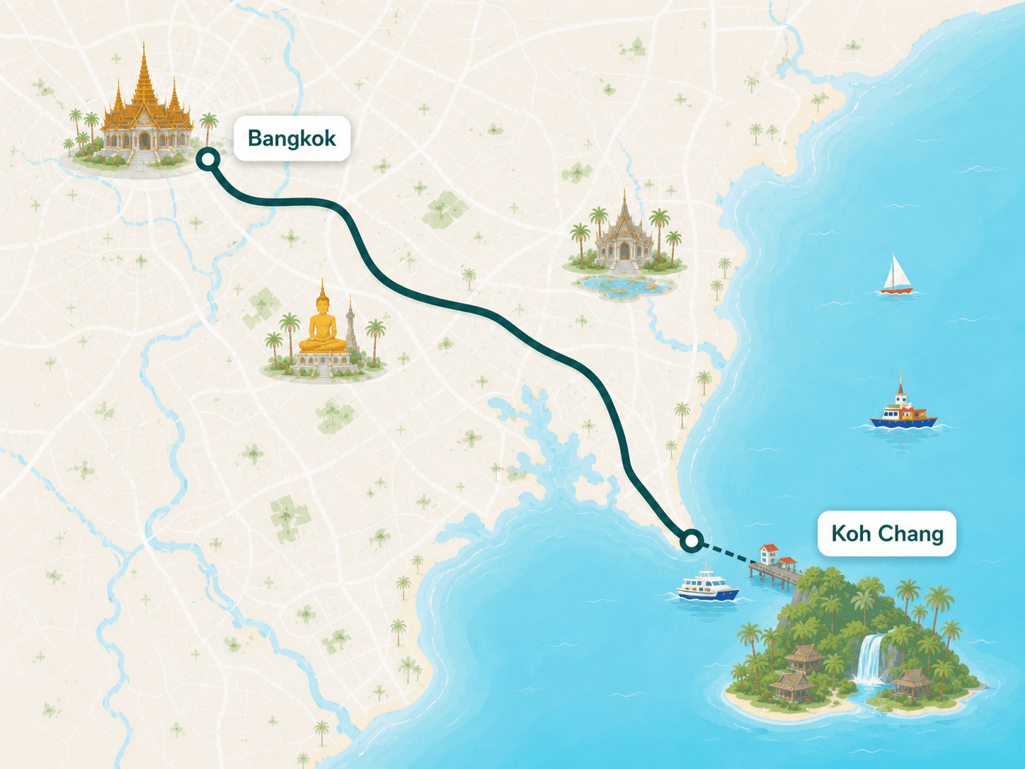 Koh Chang to Bangkok route